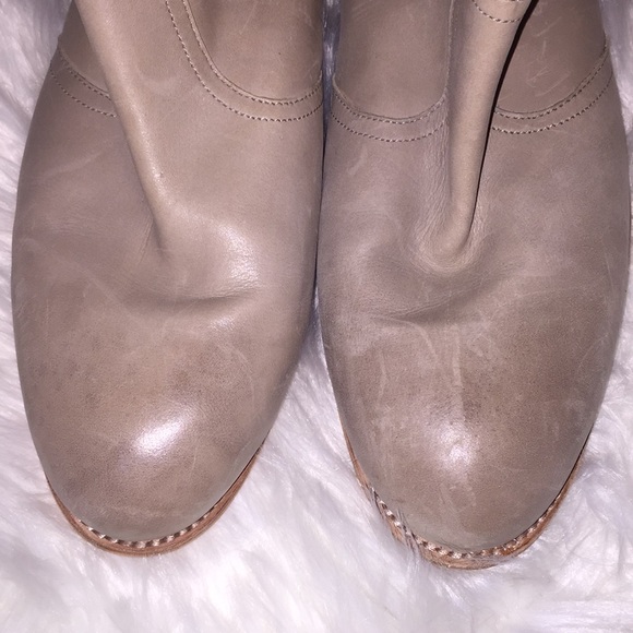 Ankle Boots! Taupe Leather Boots - Picture 3 of 8